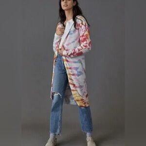 Anthropologie Electric Yoga Emira Hooded Tie-Dye Cardigan size extra small